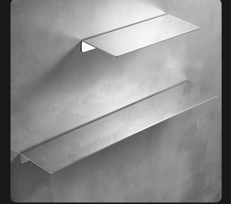 Black/ Chrome Bathroom Shelf Thicken Stainless Steel Corner Shelves Towel Rack Shampoo Holder Kitchen Storage Rack 20/30/40/50cm