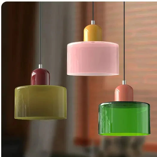 Vintage Stained Glass Chandelier for Bedside and Dining