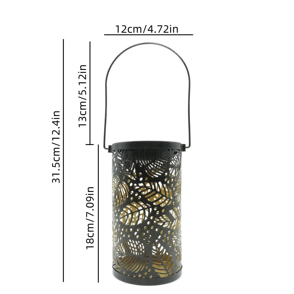 1PC Iron Solar Lantern Outdoor, Solar-Powered Garden Light