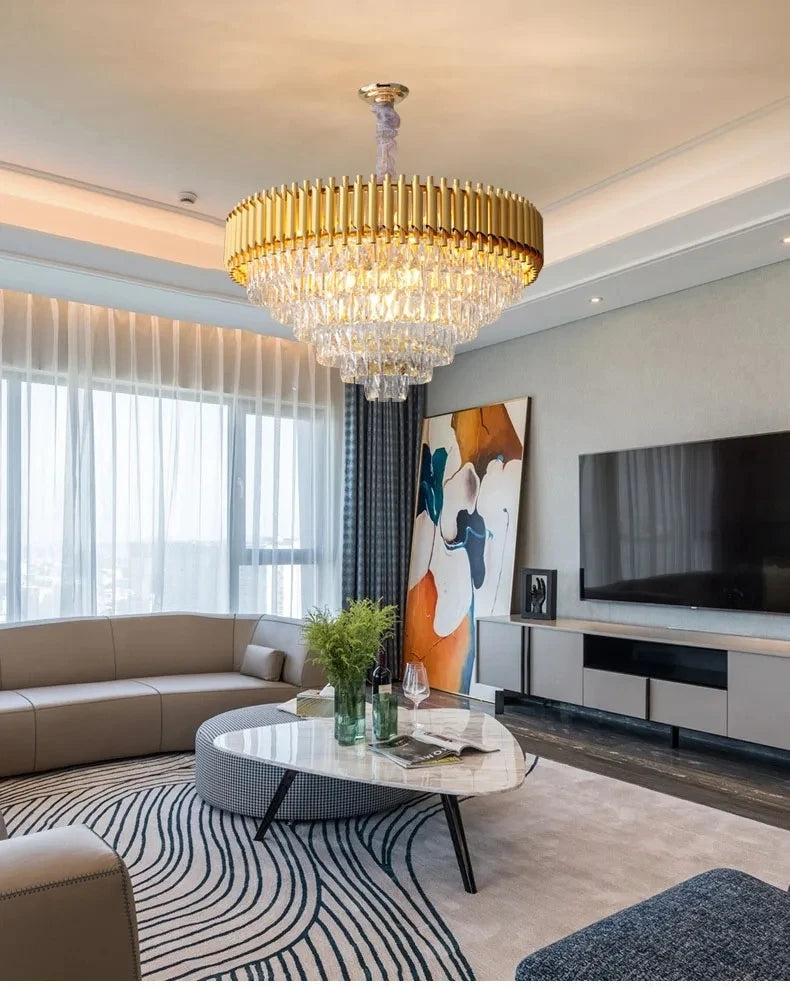 Luxury Crystal Ceiling Chandelier Lighting Modern Living Room Lights