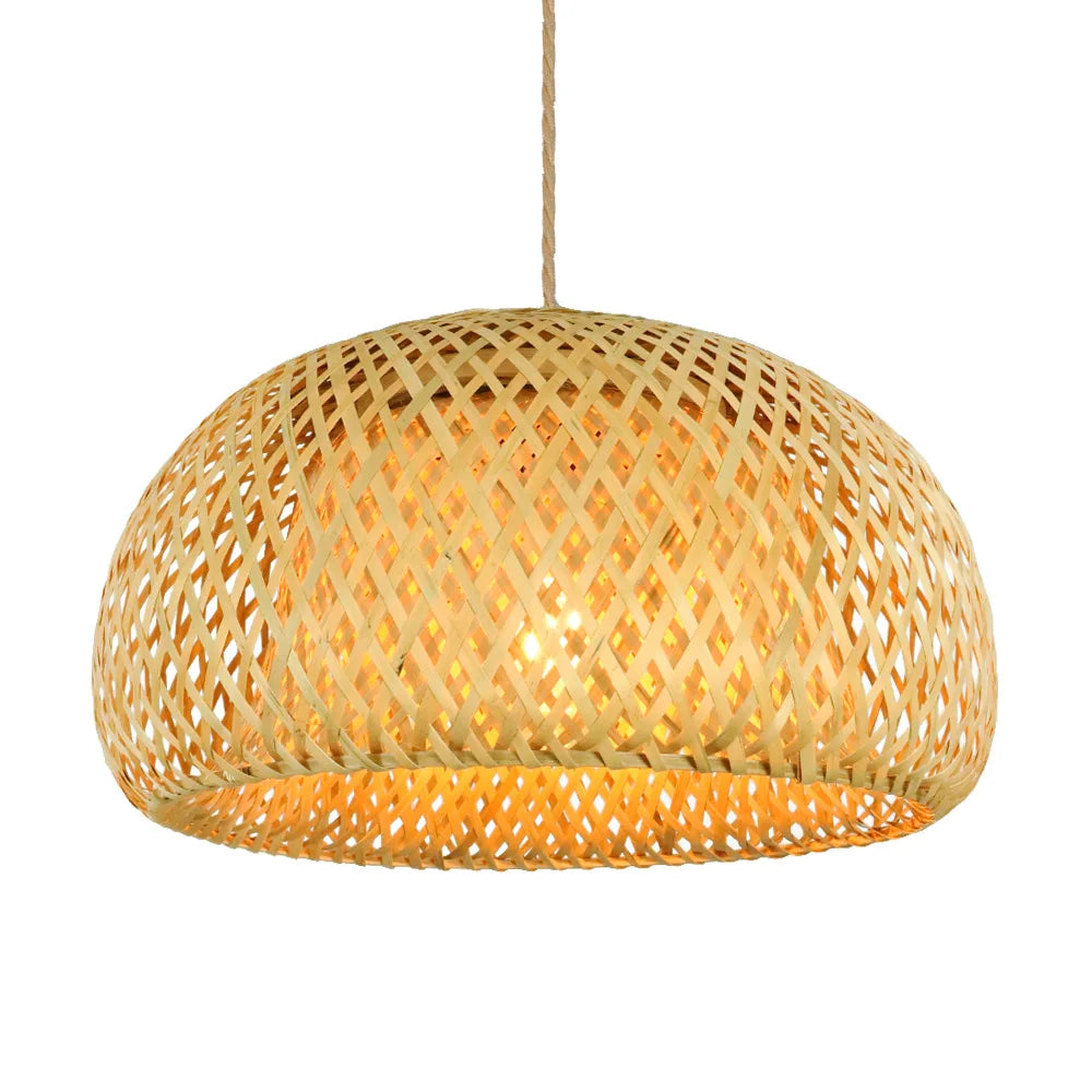 Bamboo Rattan Wicker E27 Pendant Light