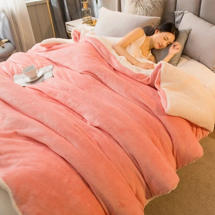 Double Sided Lamb Fluff Blanket