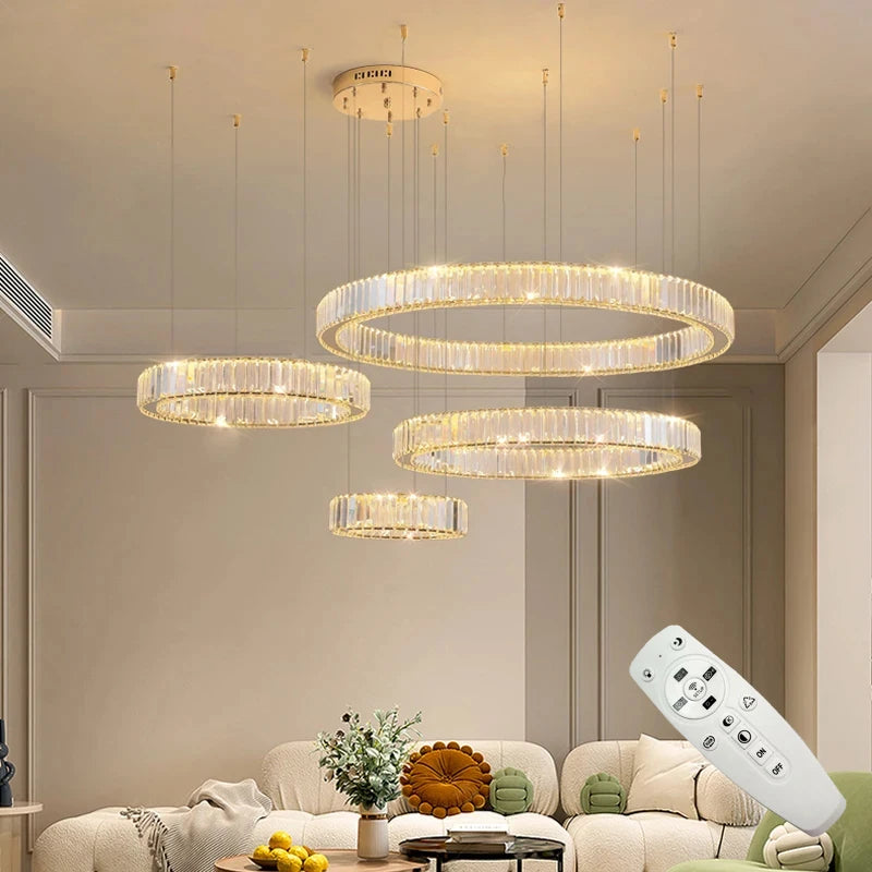 Modern Gold Luxury Crystal LED indoor Chandelier Bedroom Living Room