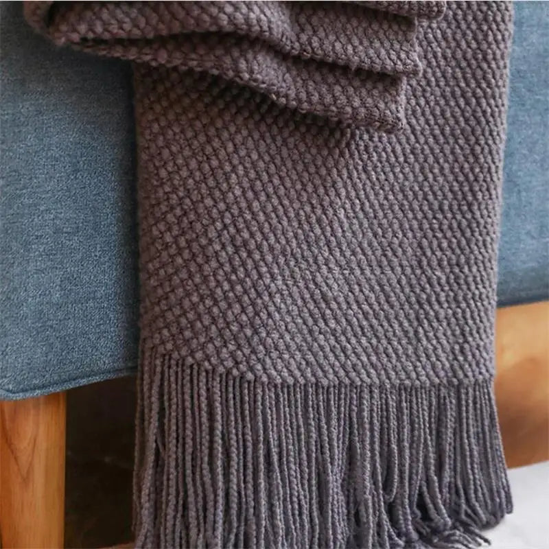 Nordic Solid Knit Throw Blanket