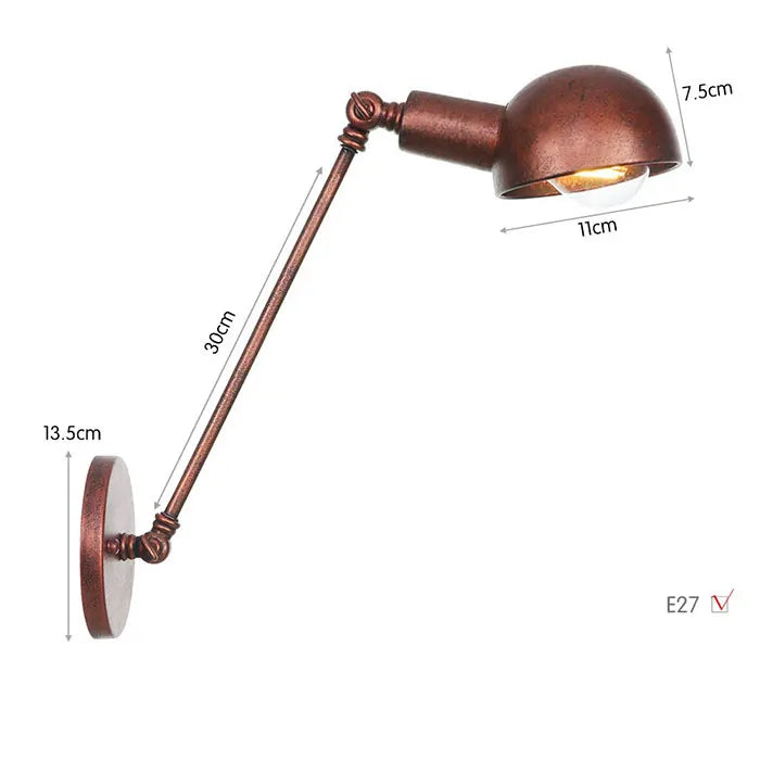Loft Industrial adjustable long swing arm Wall lamp Fixture Vintage