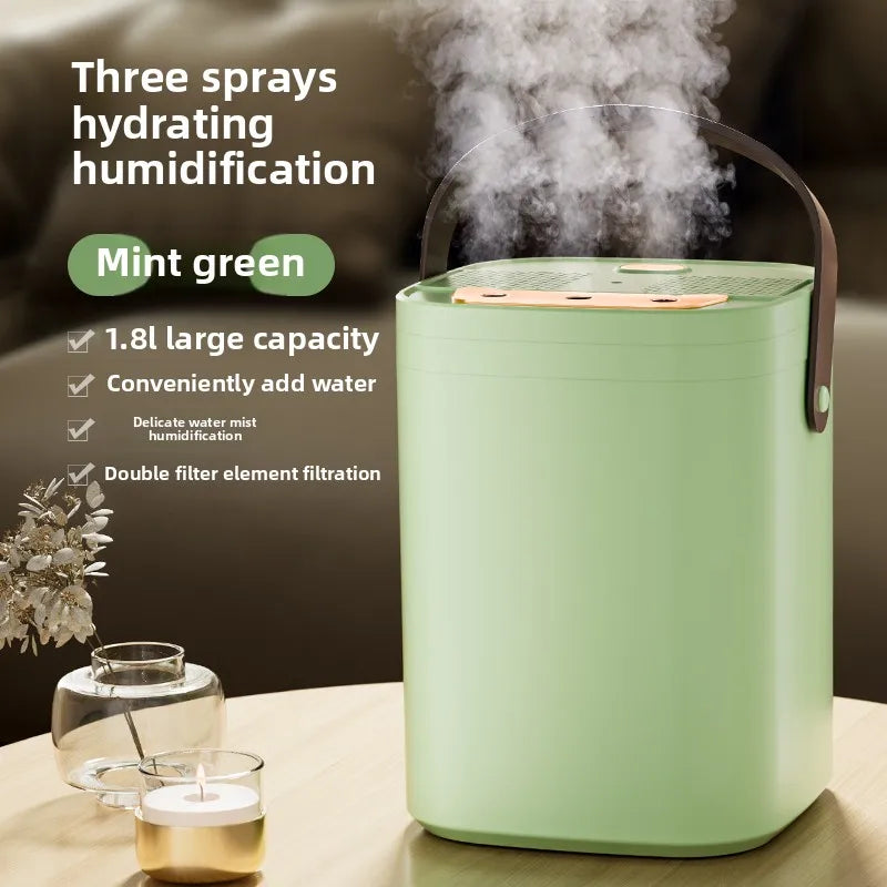 Three nozzle night light humidifier 1.8L large capacity dual filter