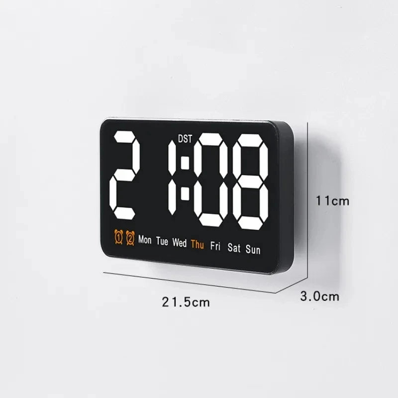 Voice Control Large Digital Wall Clock Temperature Date Week