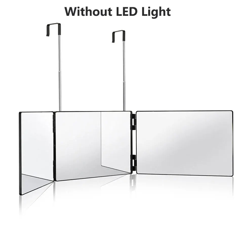 Trifold LED Makeup Mirror for Self Haircut