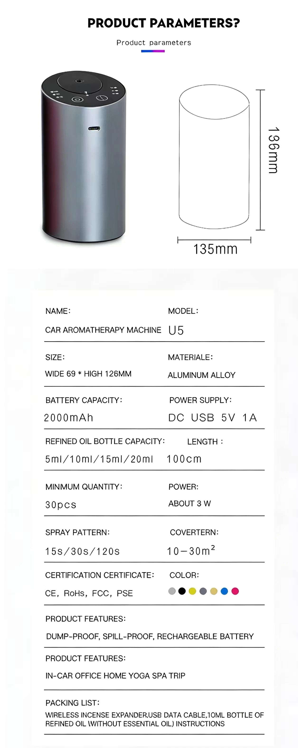 Fragrance Machine Aroma Diffuser Electric Scent Diffuser Nebulizer