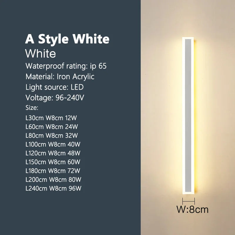 Linear LED Outdoor Wall Light