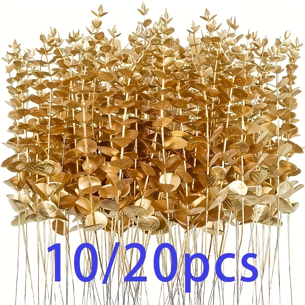 Golden Eucalyptus Artificial Stems