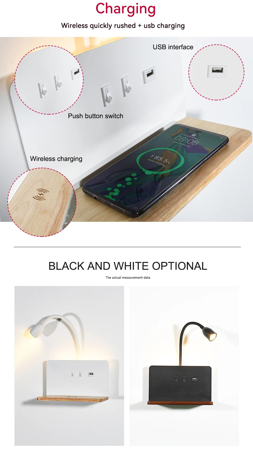 Wall Lamp With USB Charging