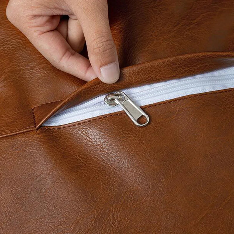 Moroccan Leather Floor Cushion Cover