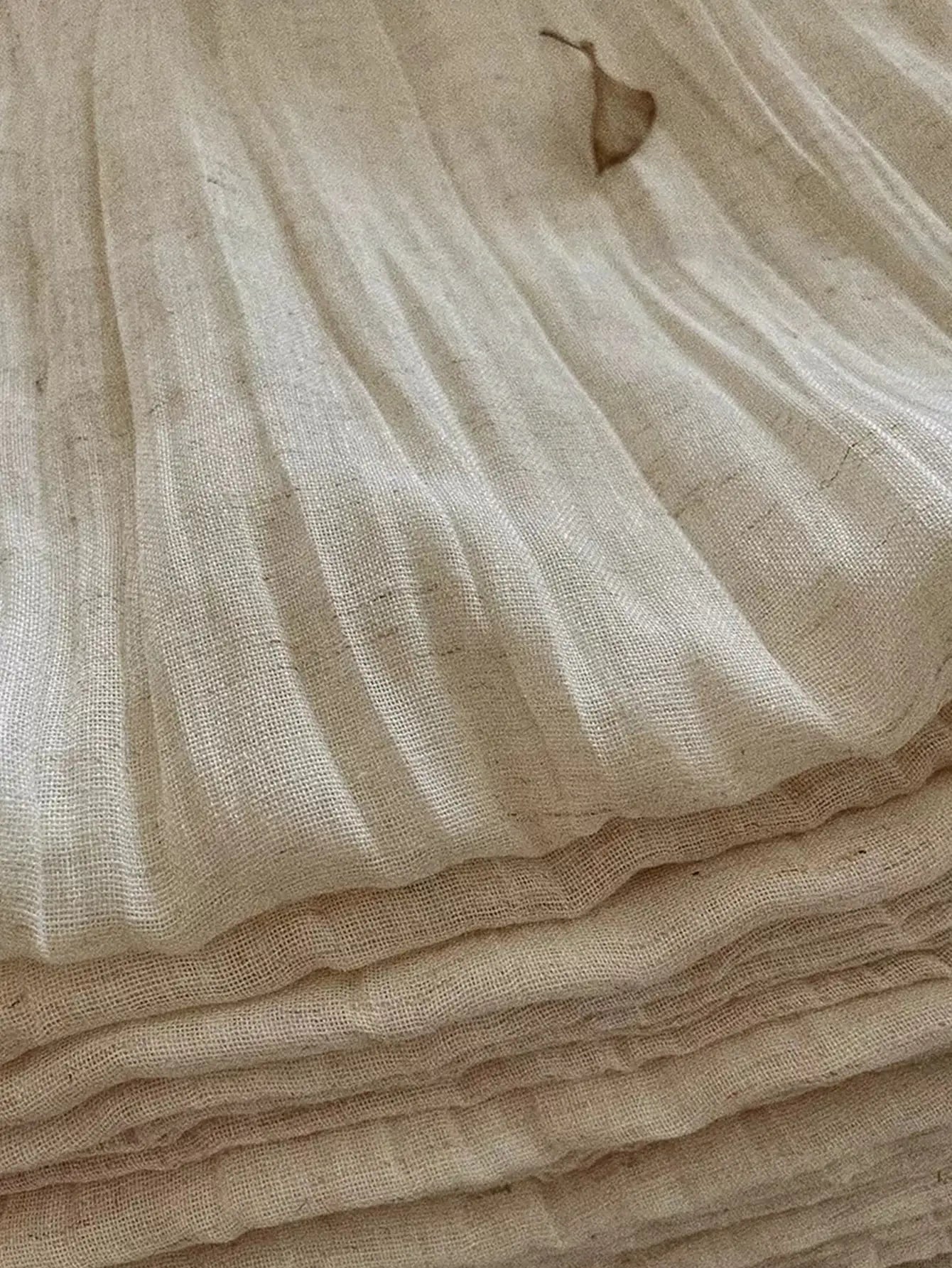 Japanese Folk Quiet Style Wrinkled Linen Texture Balcony Bedroom Screen