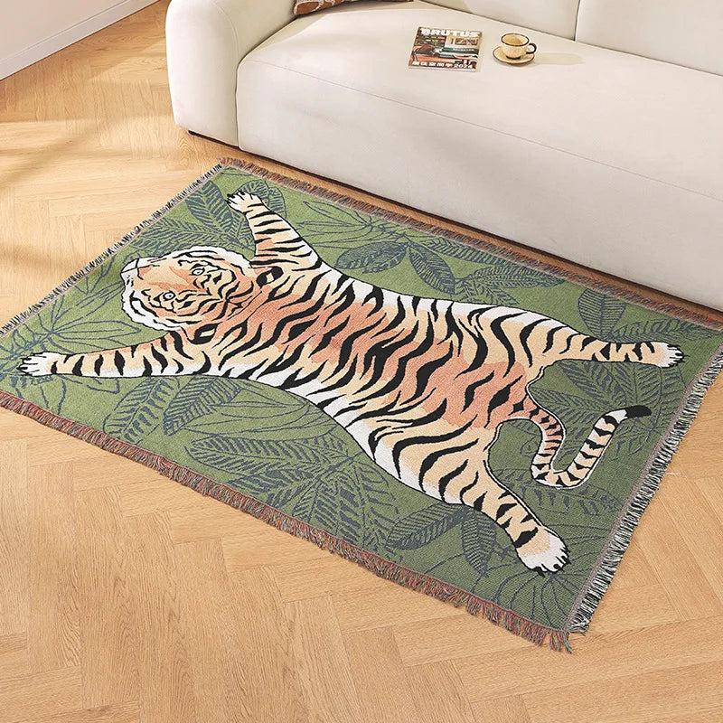 Leopard Jacquard Knit Throw