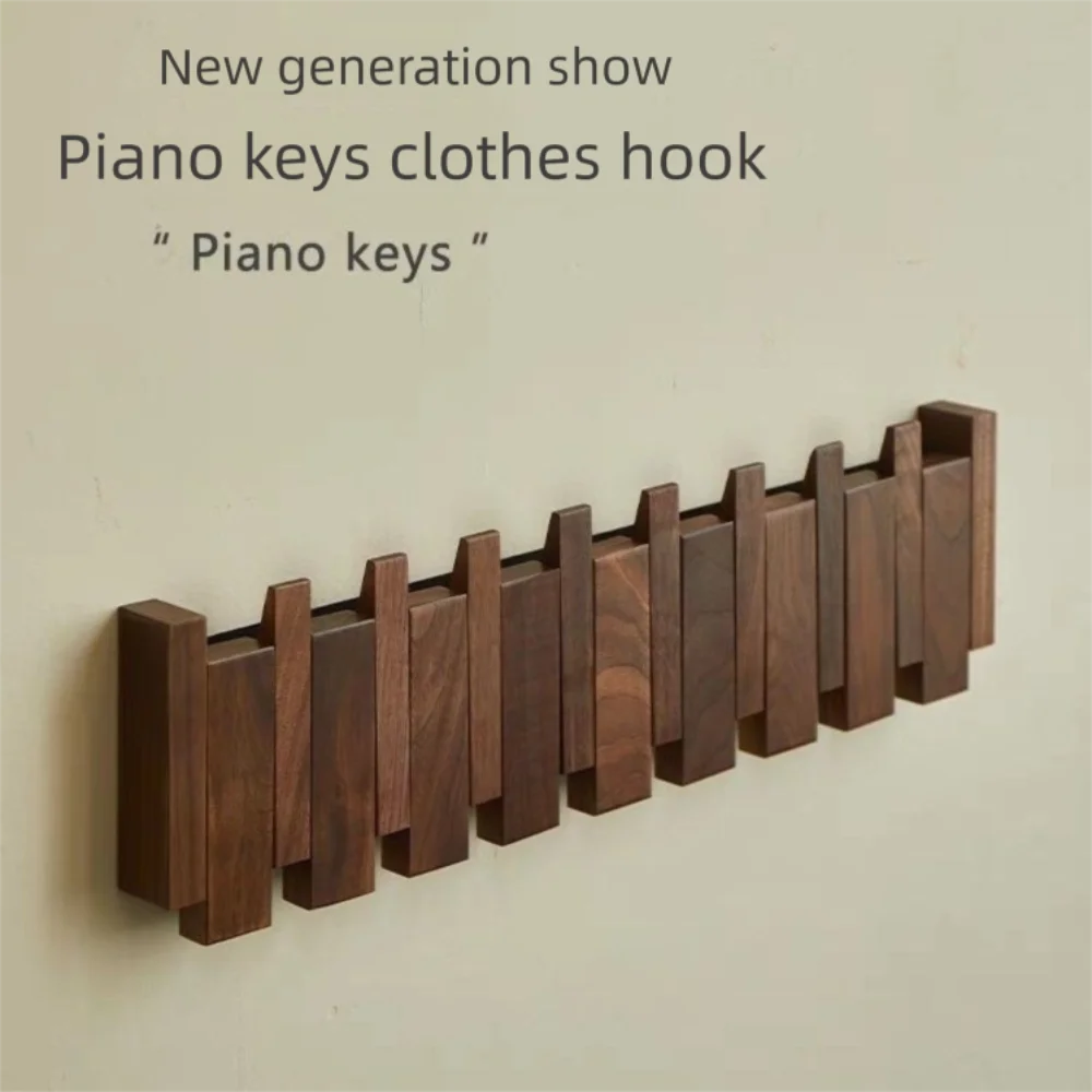 Wooden Wall Coat Rack with 8 Hooks