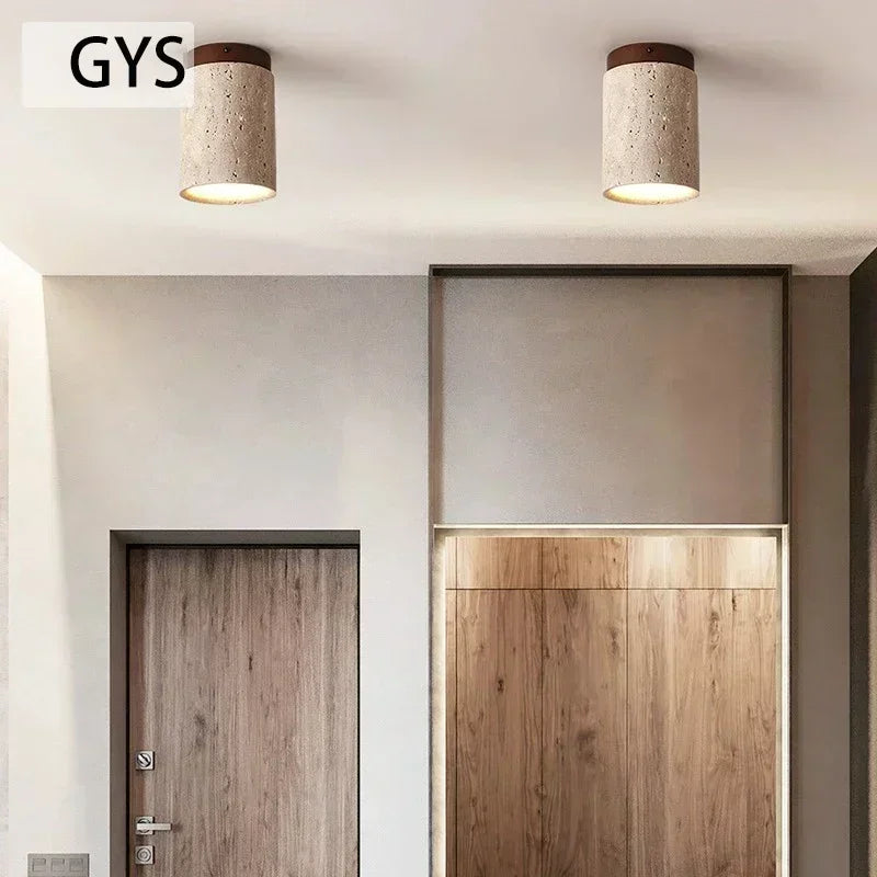 Japanese Stone Wood Ceiling Downlight
