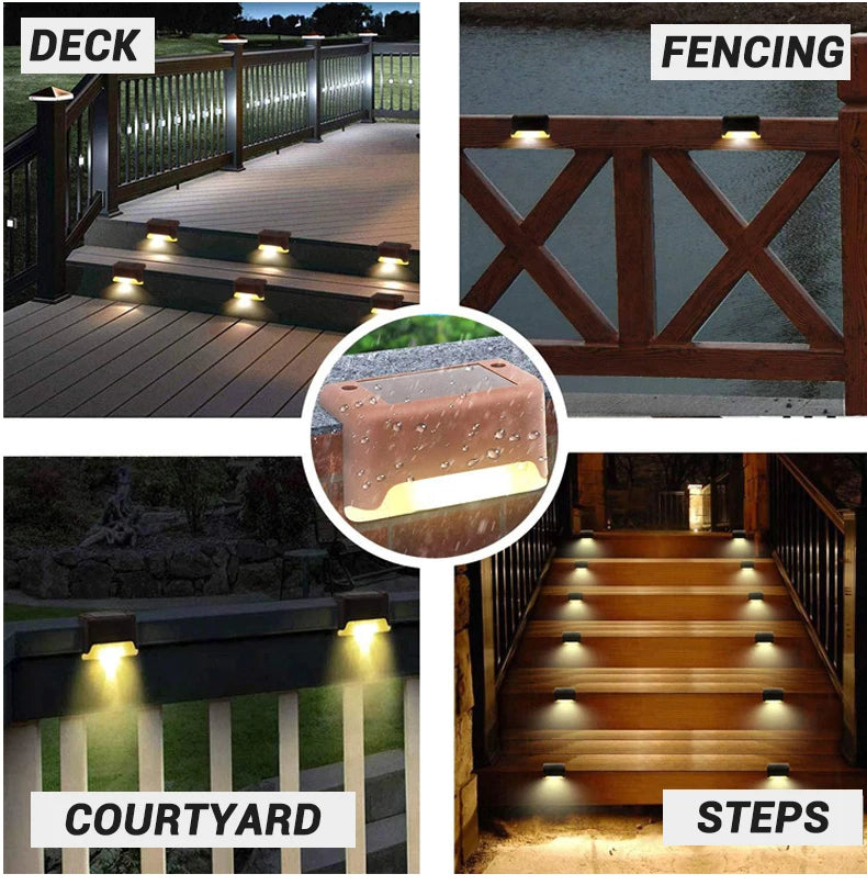 1/4/8/12/pcs Solar LED Lights Outdoor Garden Light Deck Lamp Solar