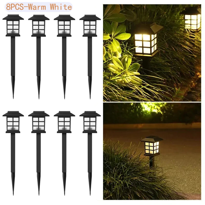 8 Pack Solar Pathway Garden Lights Outdoor Waterproof Landscape