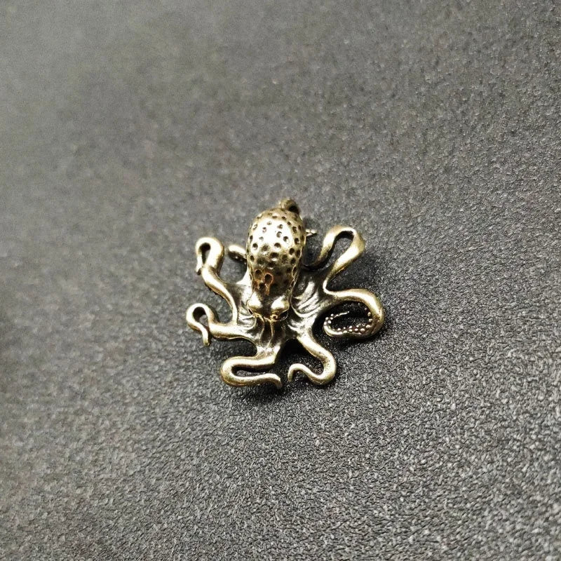 Brass Octopus Home Decoration Antique Copper Animal Figurines