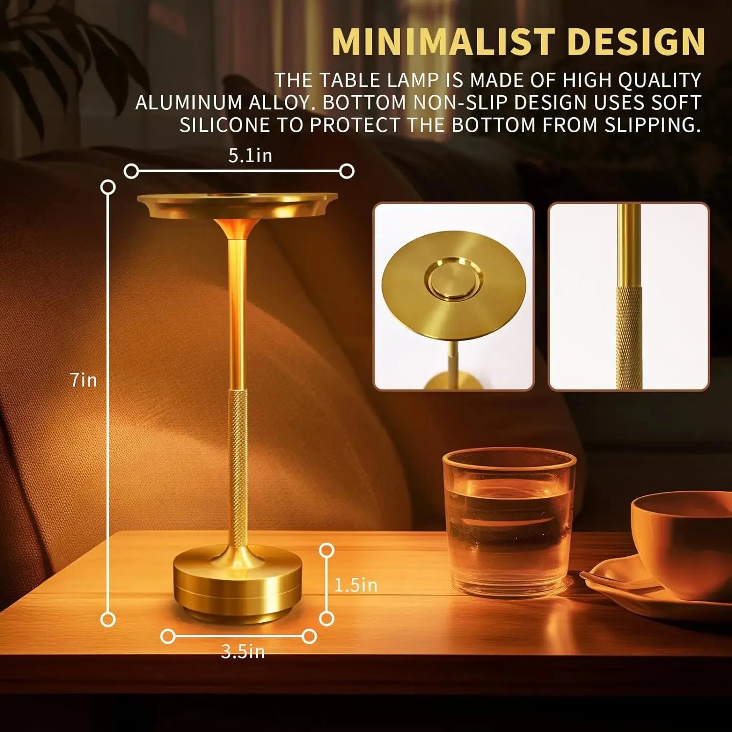 Rechargeable Cordless Table Lamps Portable 6Hours 8Hours Battery Table