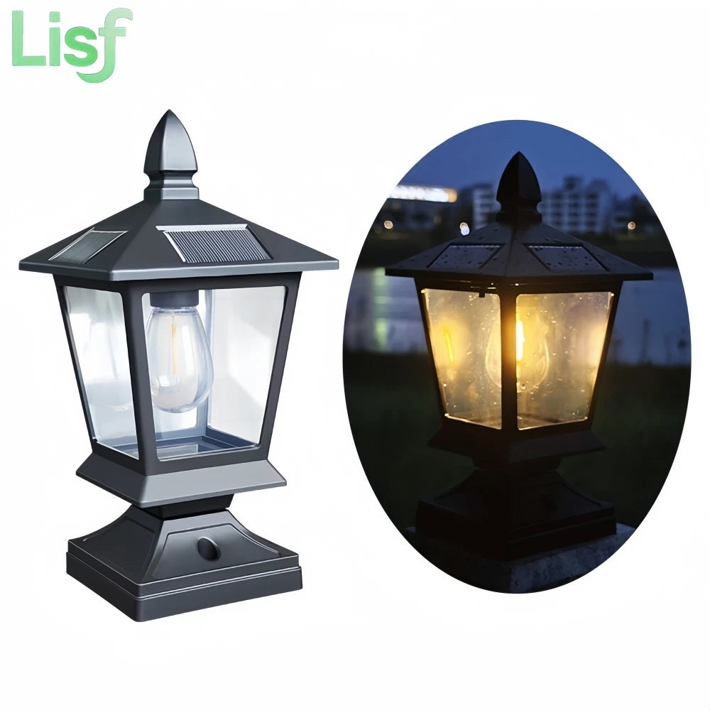 Waterproof Solar Garden Lights for Villas Courtyard Pillar Head Light