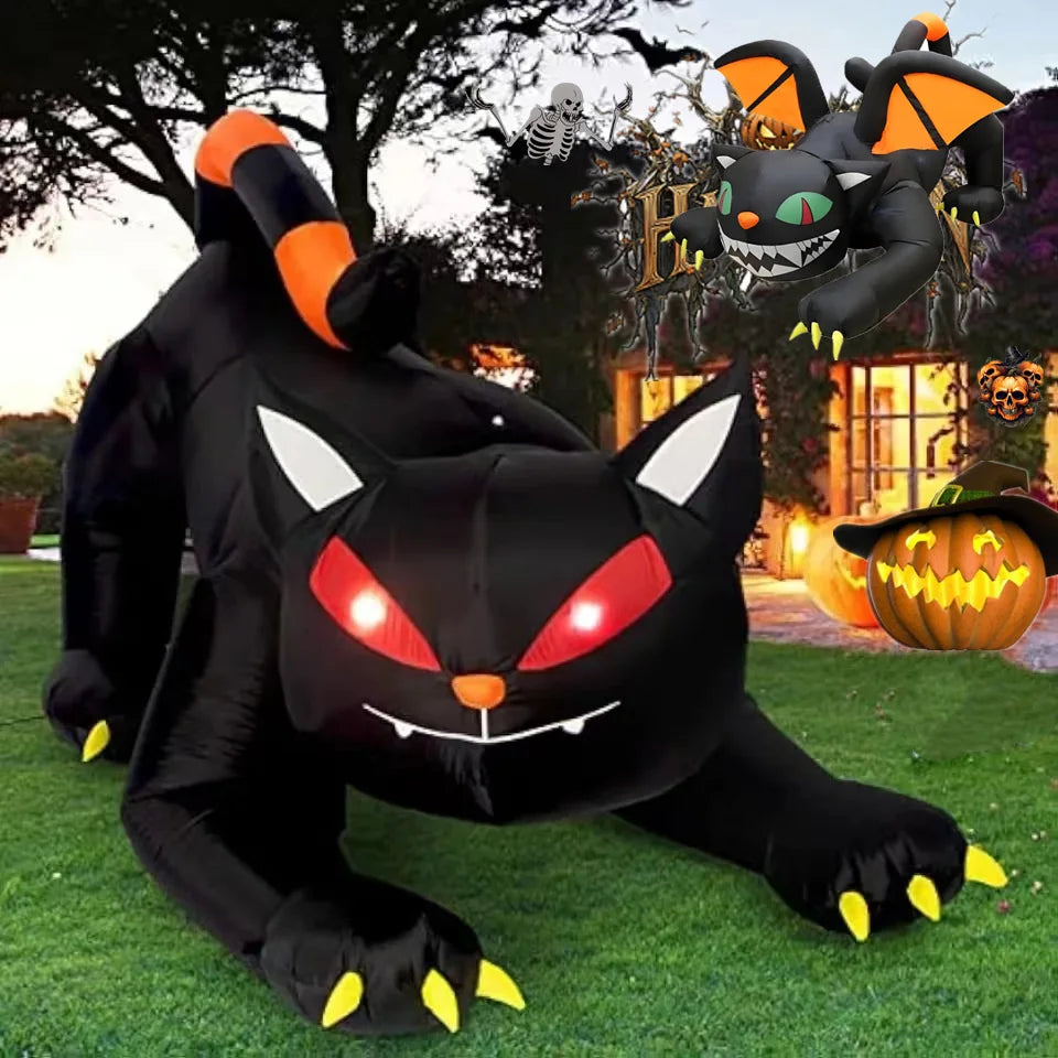 6 ft Inflatable Shaking Head Cat with LED