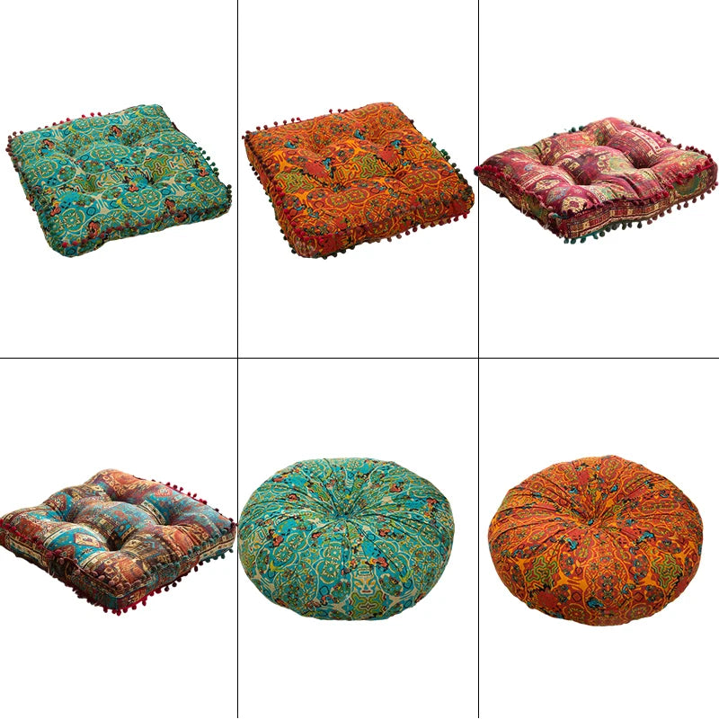 Boho Velvet Tufted Floor Cushion