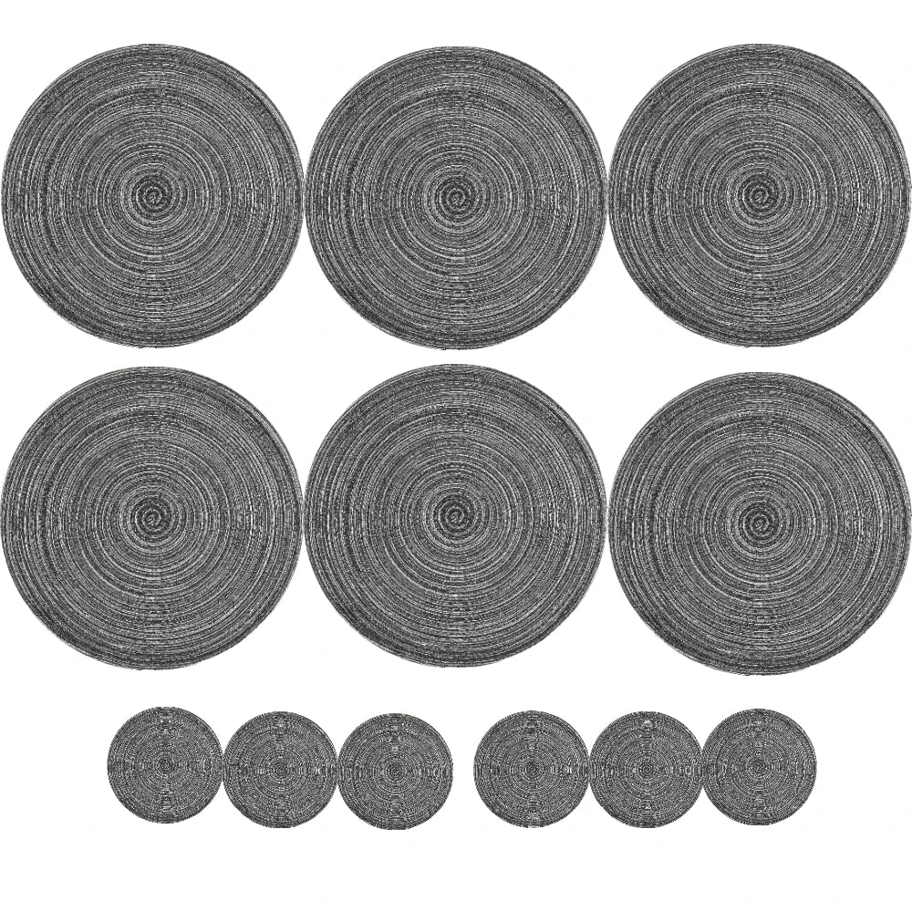 Braided Round Placemat and Coaster Set