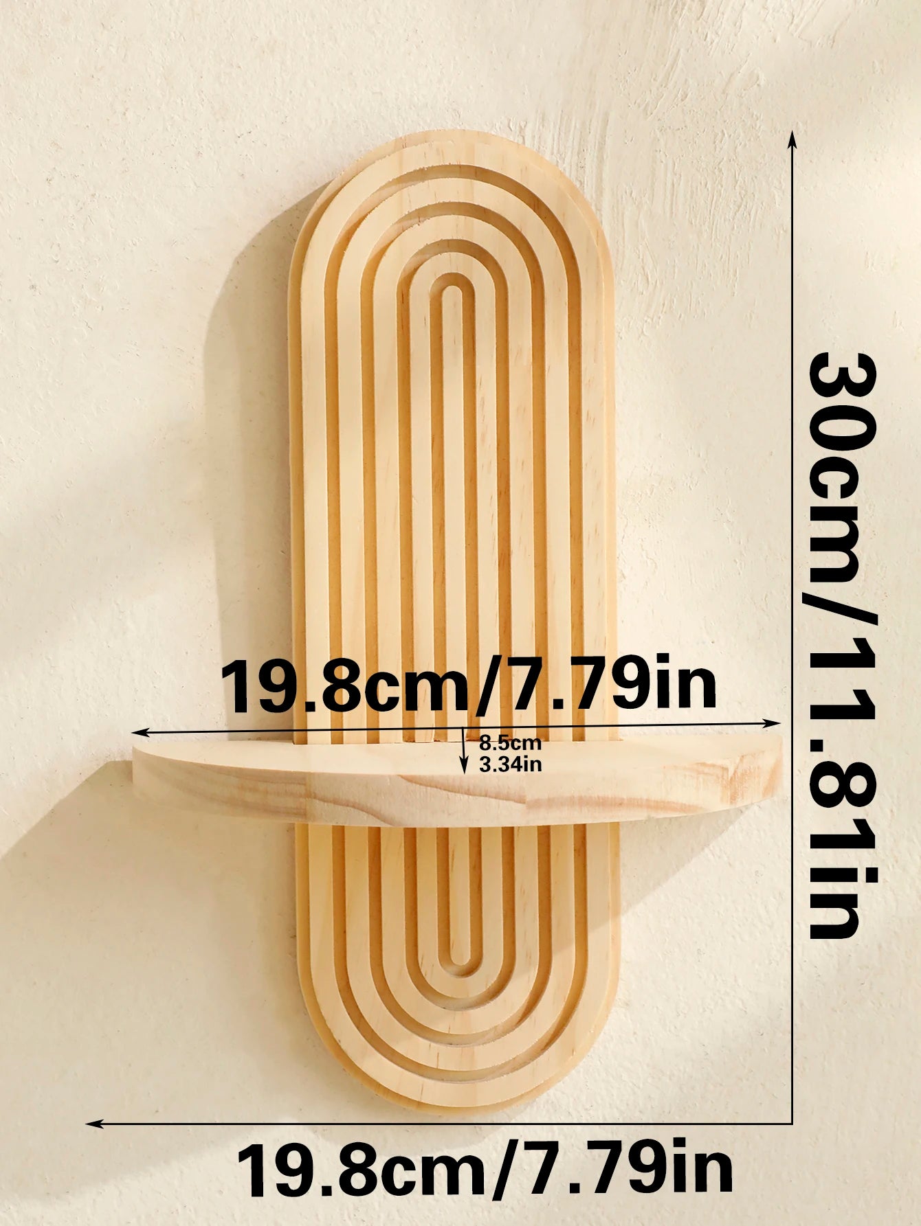 Boho Geometric Wooden Wall Shelf