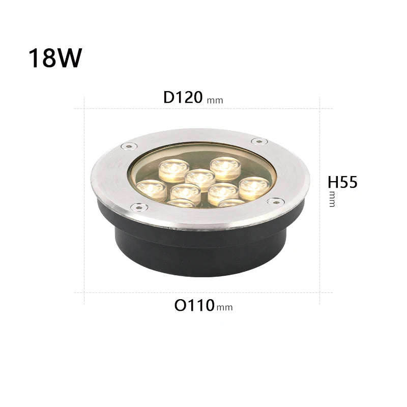 Round Recessed Garden Ground Light