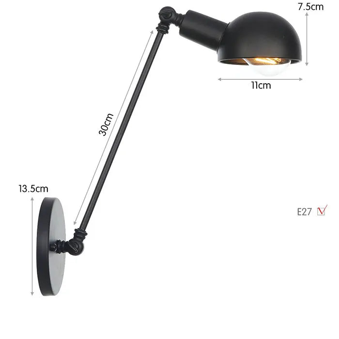 Loft Industrial adjustable long swing arm Wall lamp Fixture Vintage