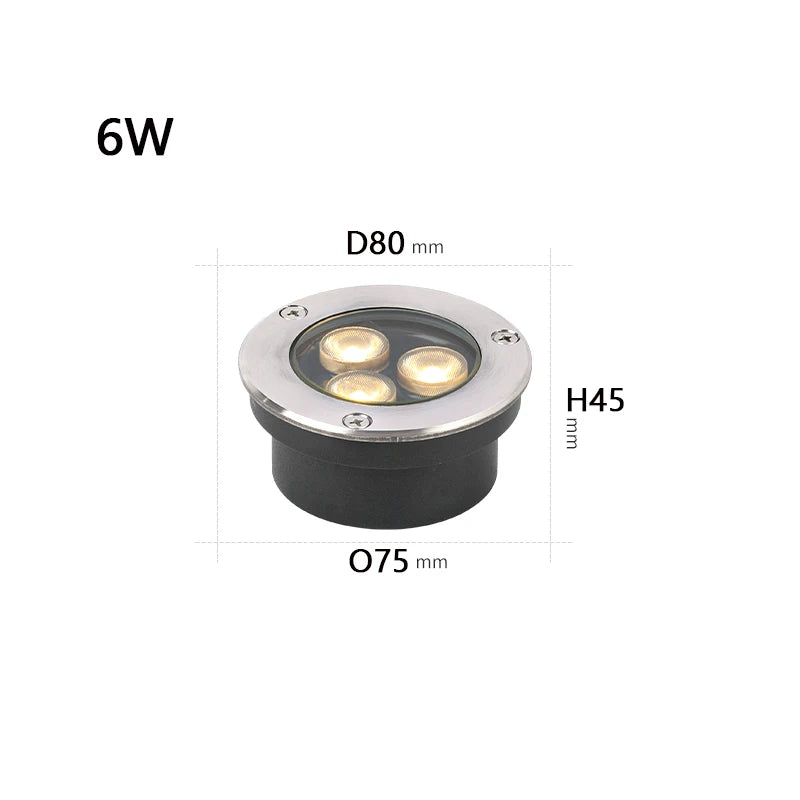 Round Recessed Garden Ground Light