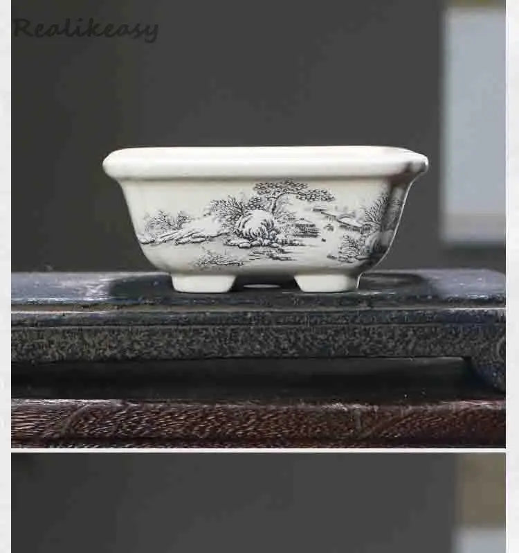 6Size Purple Sand Flower Pot Ceramic Bonsai Pot Handmade