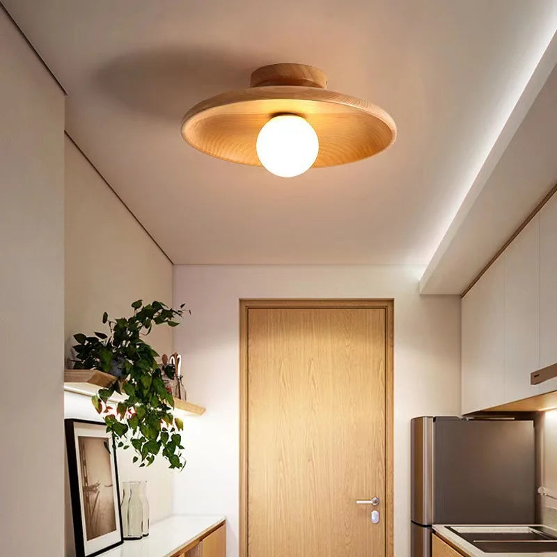 Walnut Wood G9 Ceiling Light