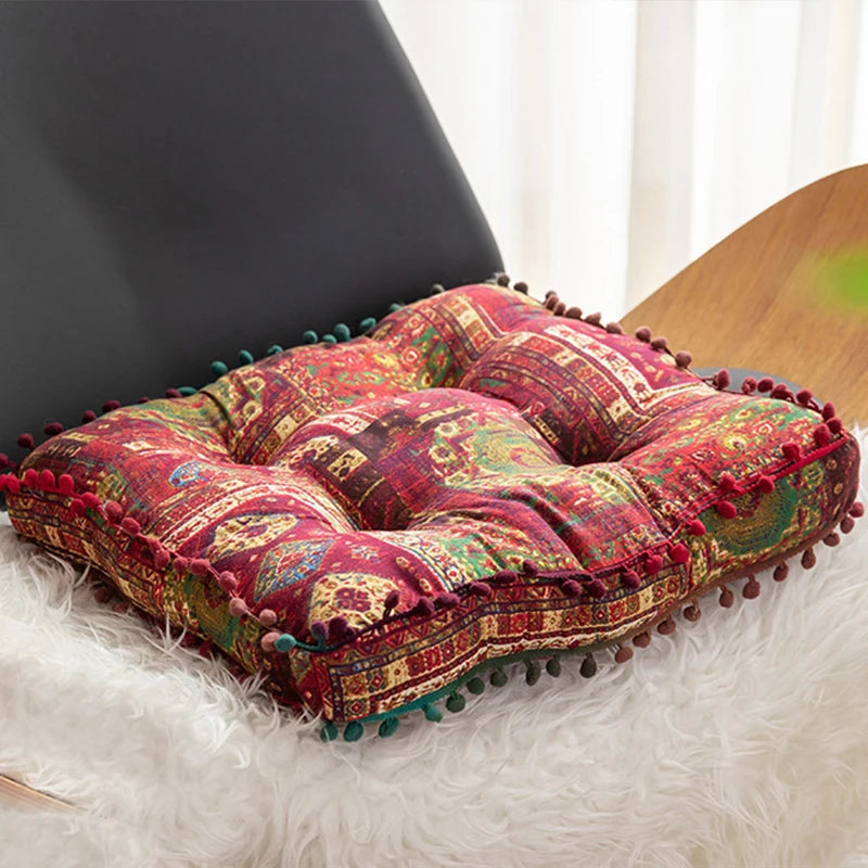 Boho Velvet Tufted Floor Cushion