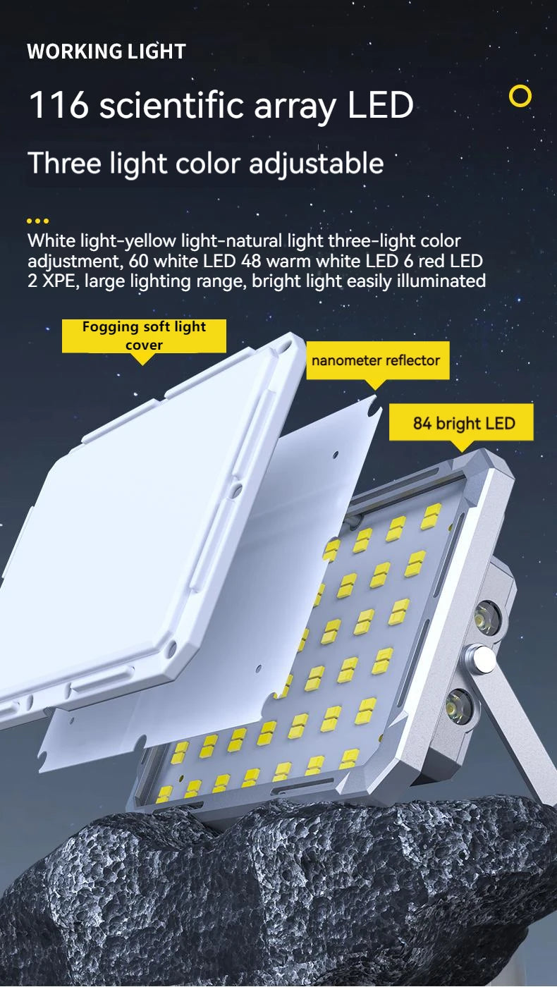 LED Camping Tent Light Rechargeable Searchlight High Power Outdoor