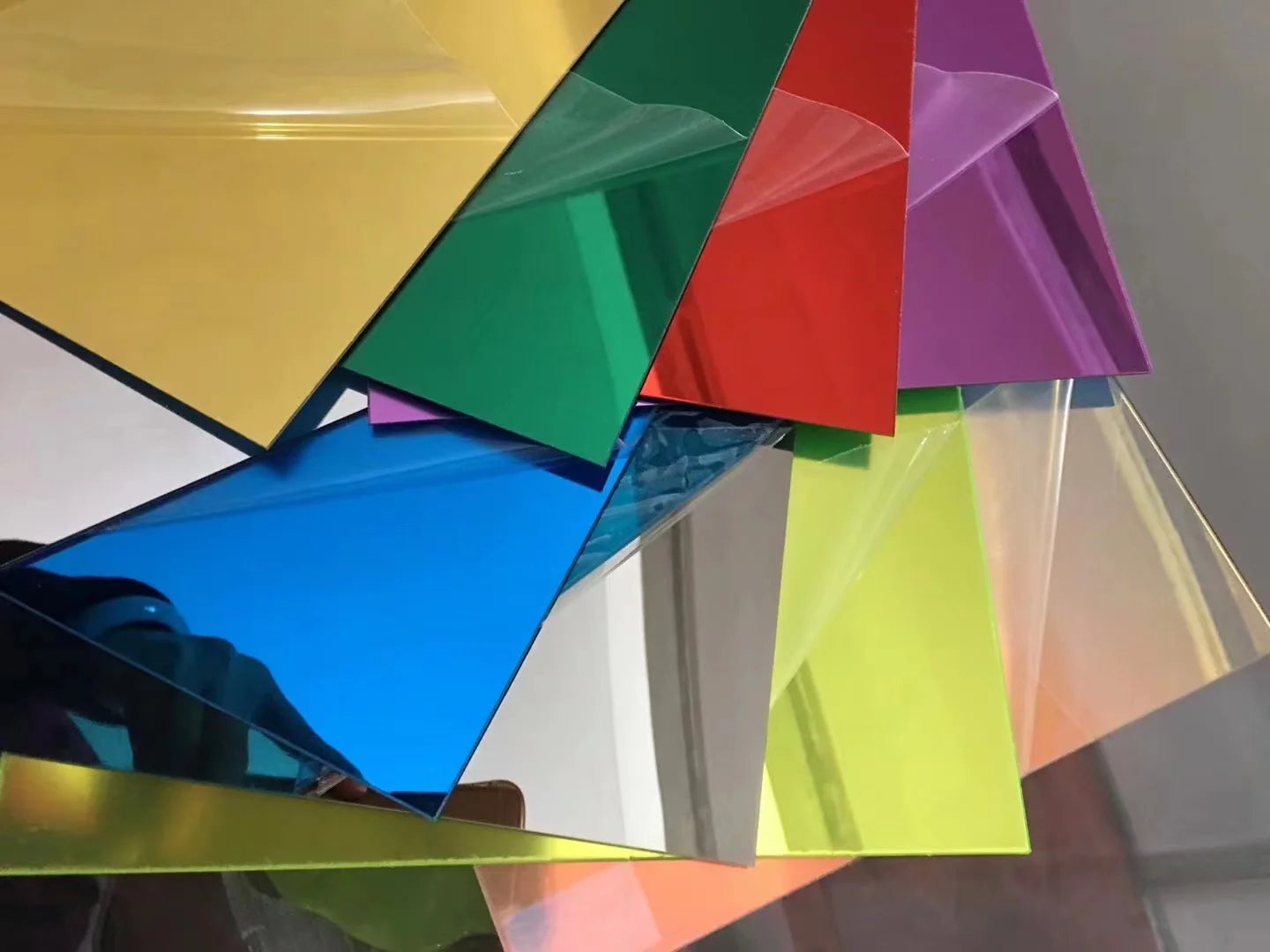 Colorful Rectangle Acrylic Wall Mirror Sheet