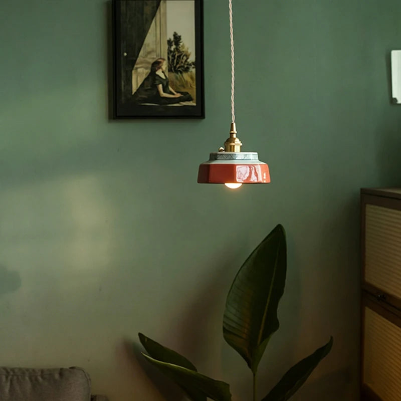 New Chinese-style retro ceramic pendant lights, Japanese-style