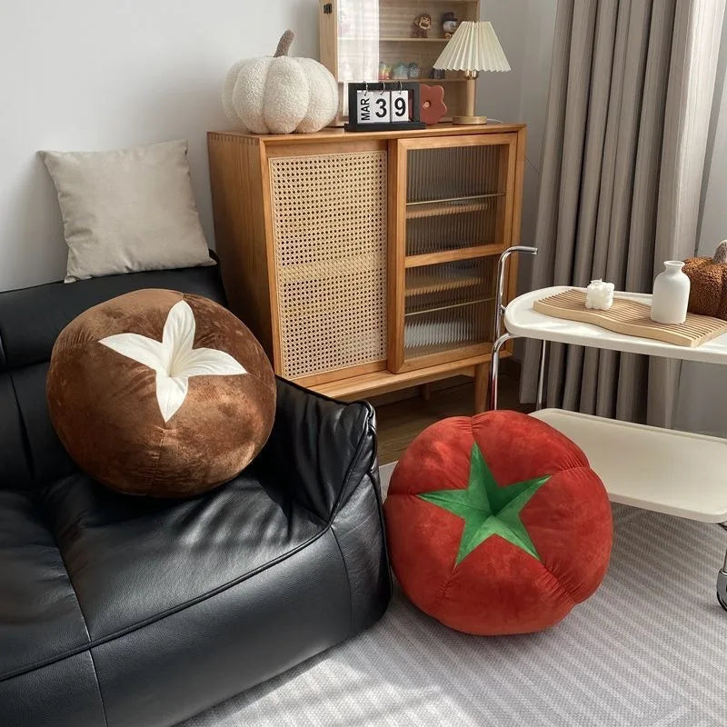 ins cute soft cute mushroom tomato futon cushion bed cushion doll throw