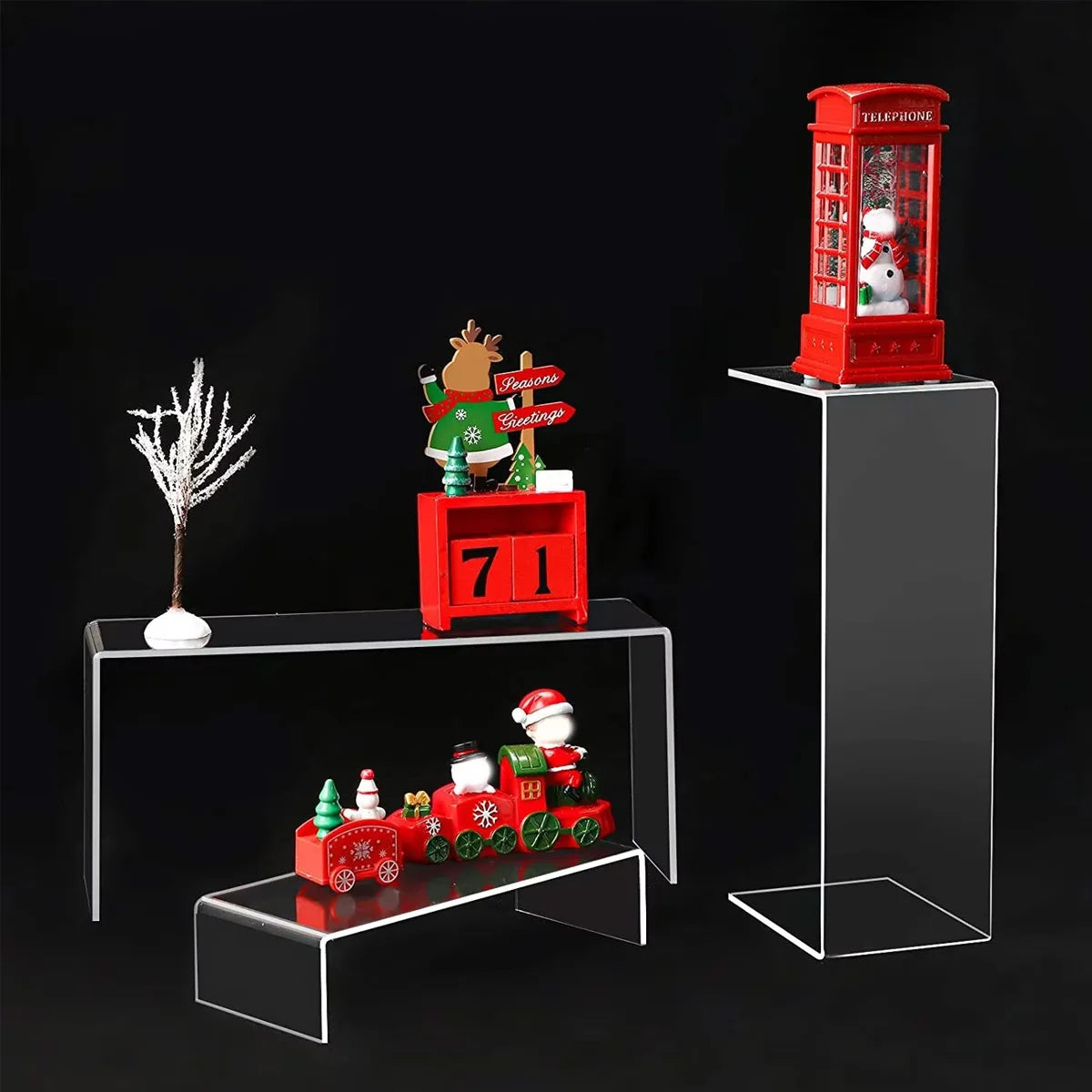 5pcs,Acrylic transparent display rack, multi-function storage rack, cosmetics, perfume, dolls, jewelry sorting rack