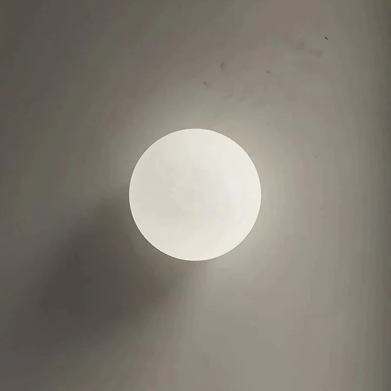 Milky Glass Ball Wall Sconce