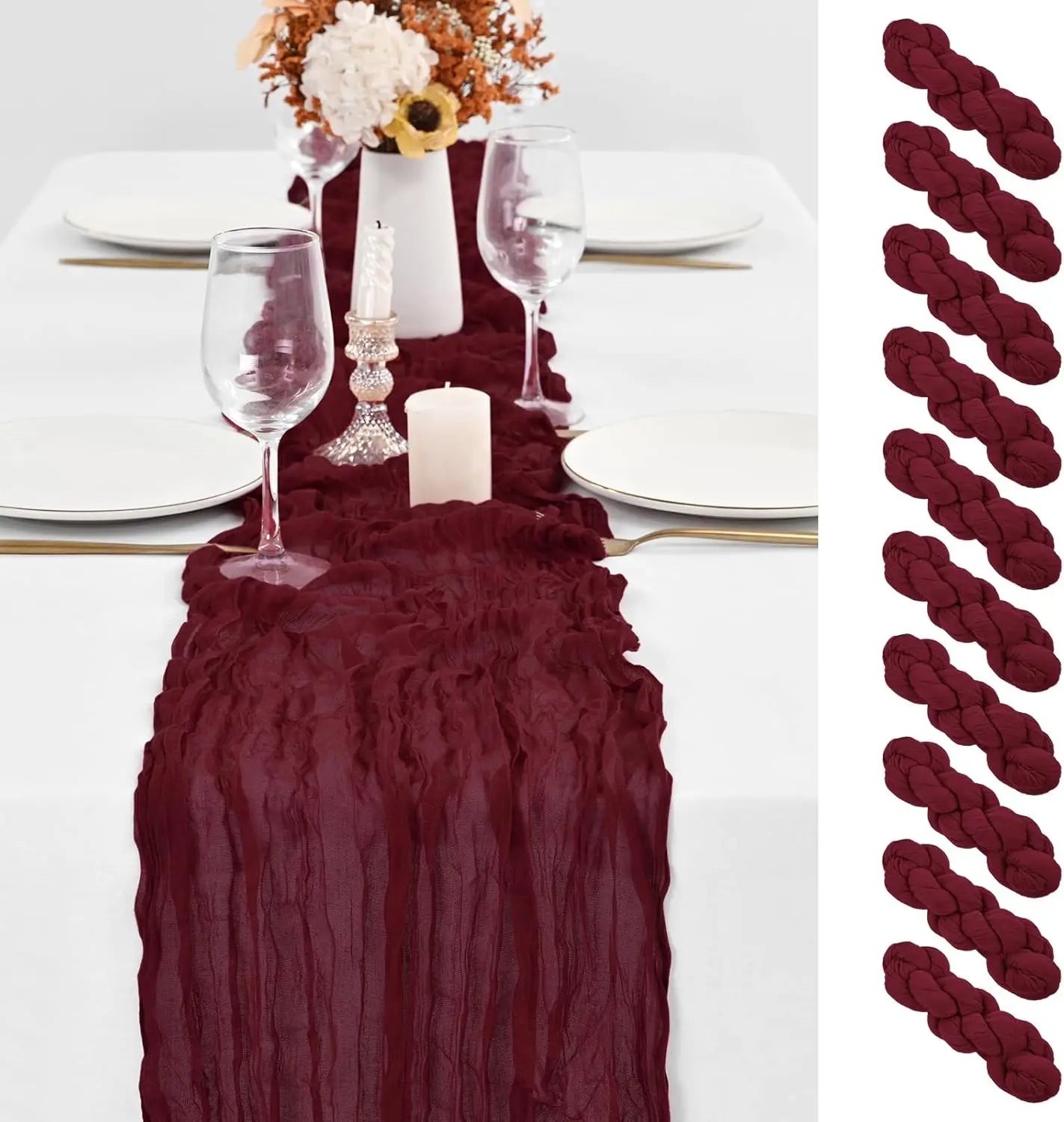 Boho Gauze Table Runners Set of 10