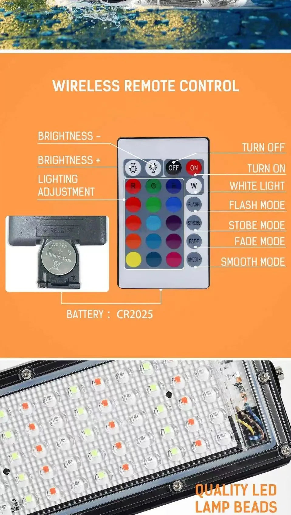 RGB LED Outdoor Flood Light