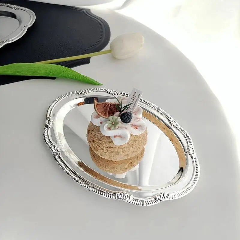 Embossed Oval Serving Tray