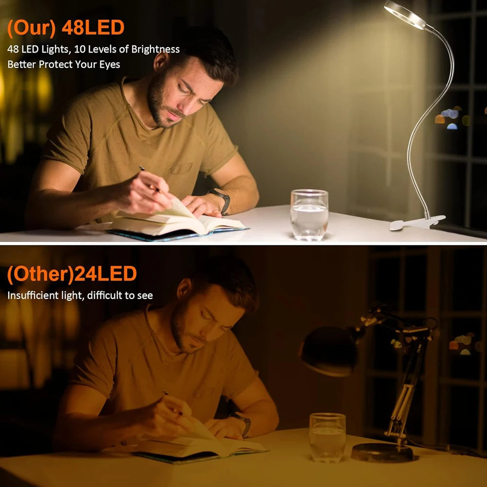 48 LED Clip Desk Lamp