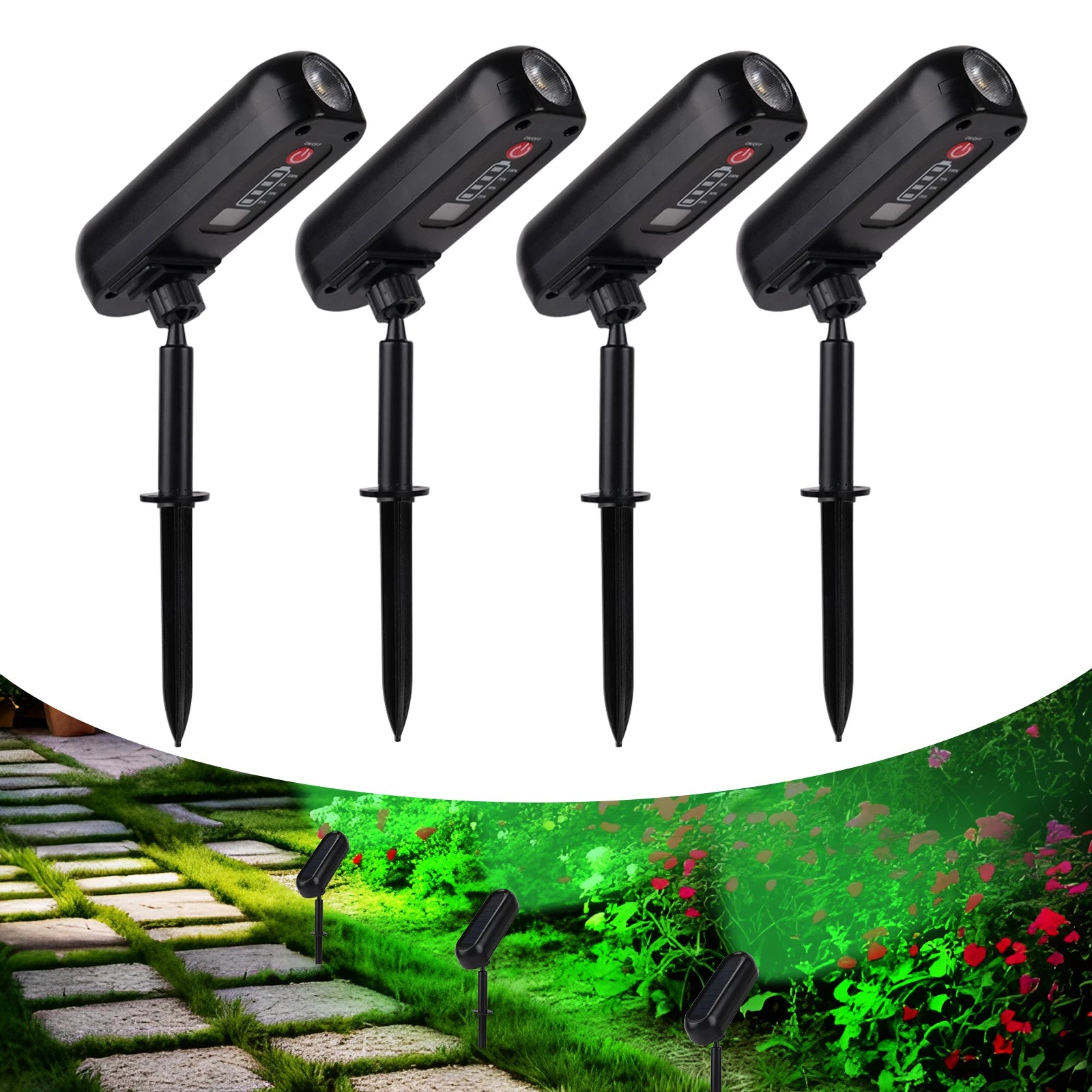 Solar LED Outdoor Uplight Set