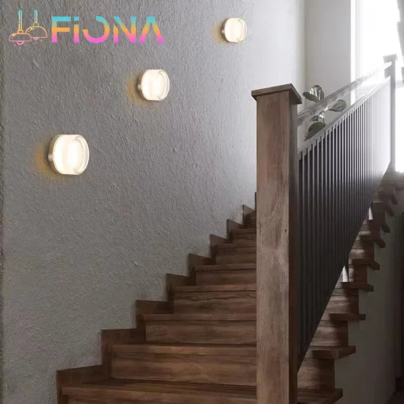 Modern Round Wall Lamp LED Acrylic Wall Light Sconce Living Room Aisel