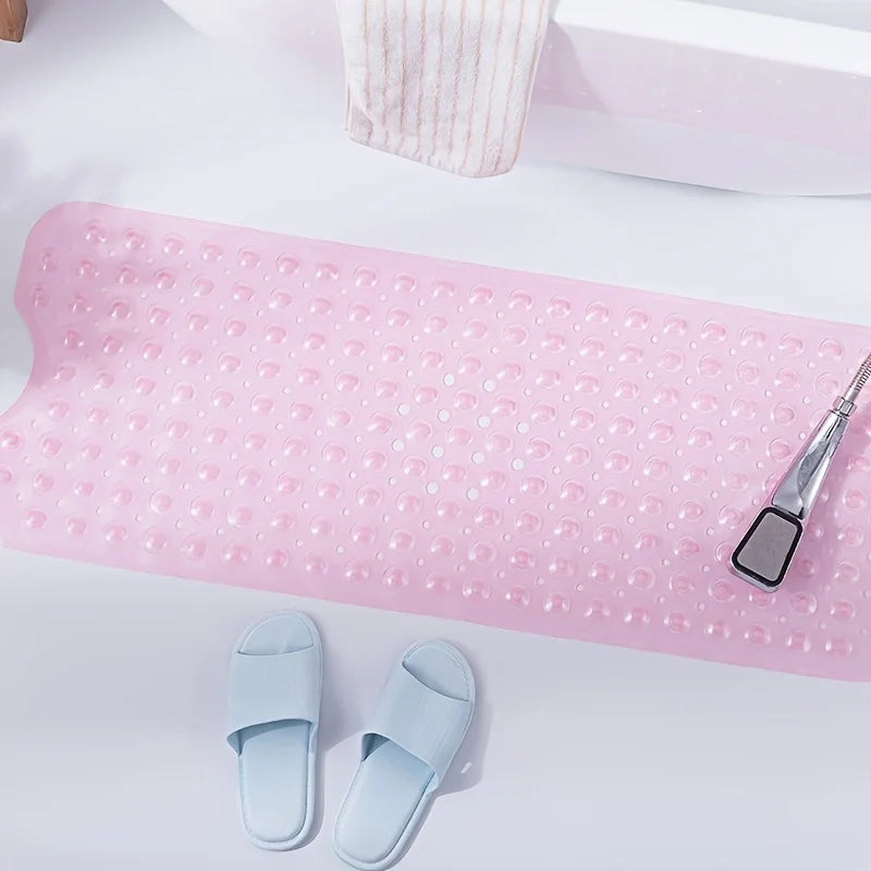 1Pc non-slip shower mat bathtub mat with drain holes and suction cups