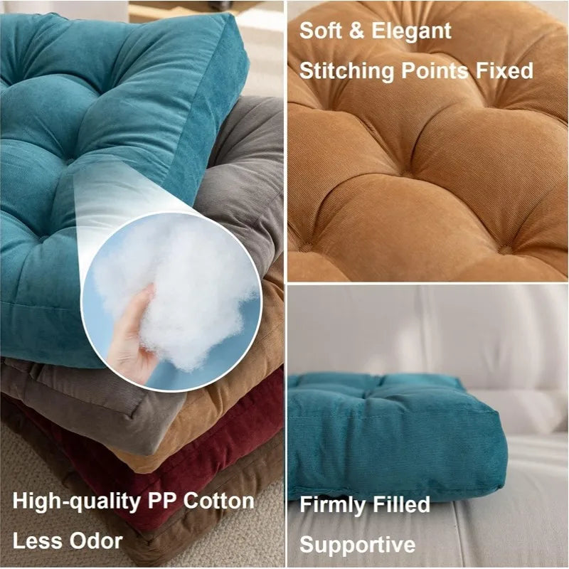 Corduroy Tufted Square Floor Cushion